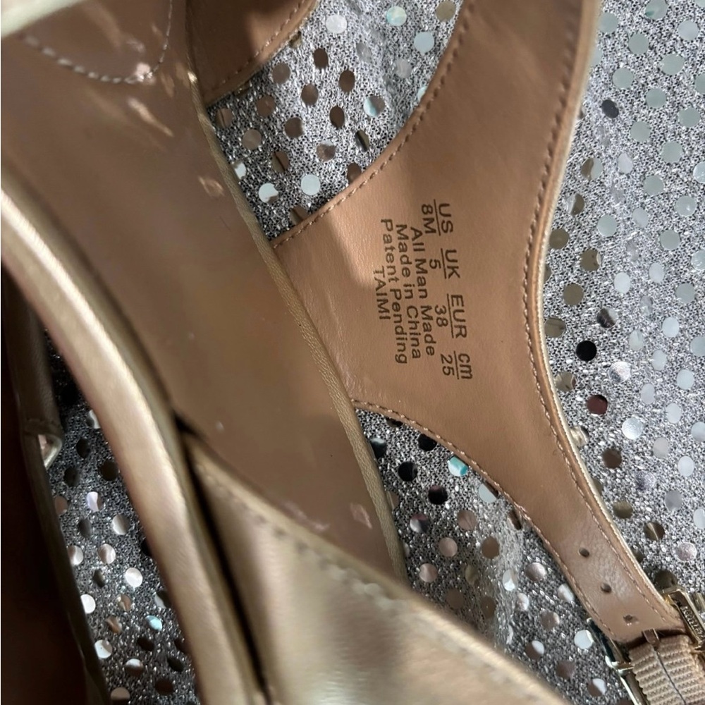 Naturalizer Gold Glitter Strap Sandals - Picture 5 of 6